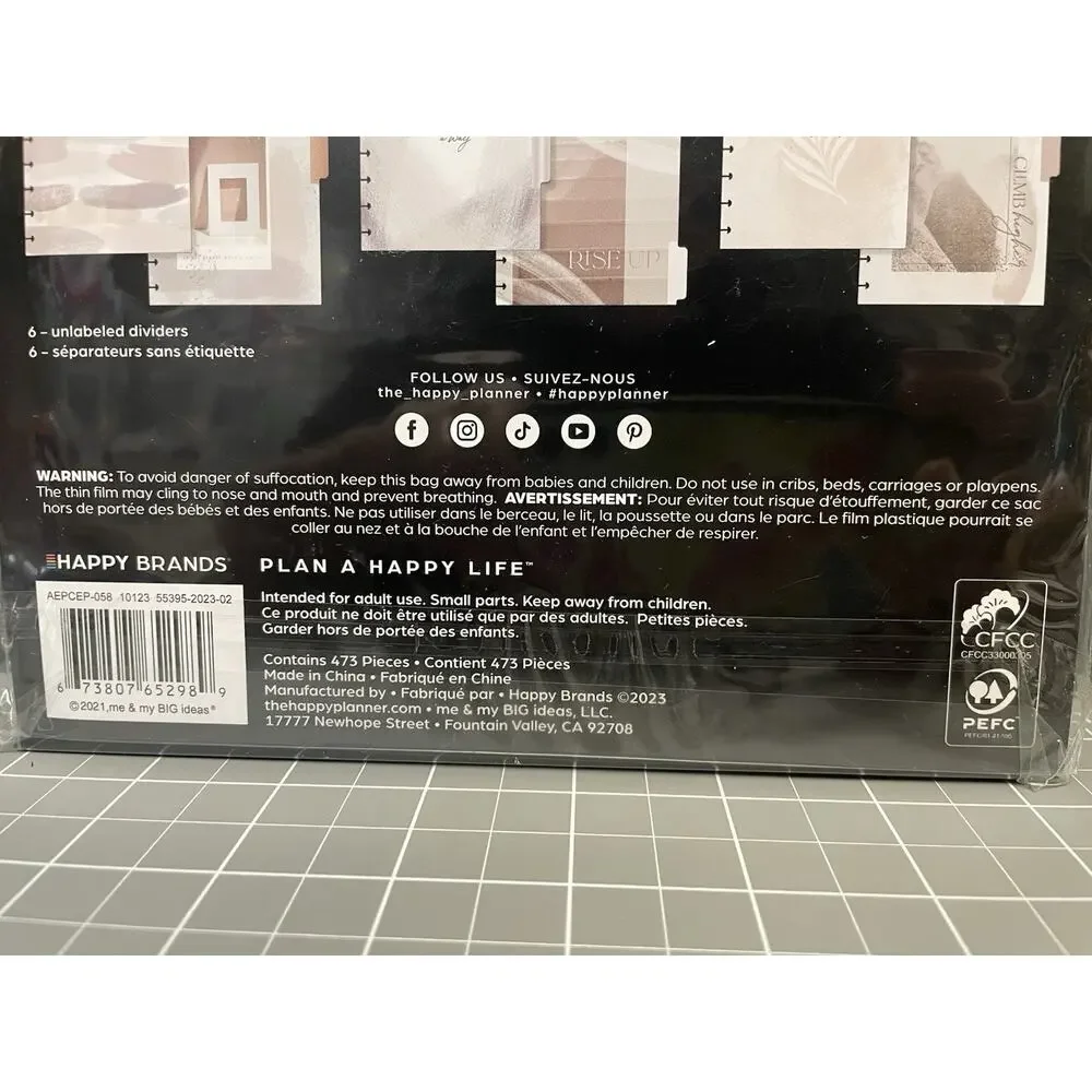 Happy Planner 6 Month Undated Vertical Extension “Leave Your Mark” Neutral 473pc